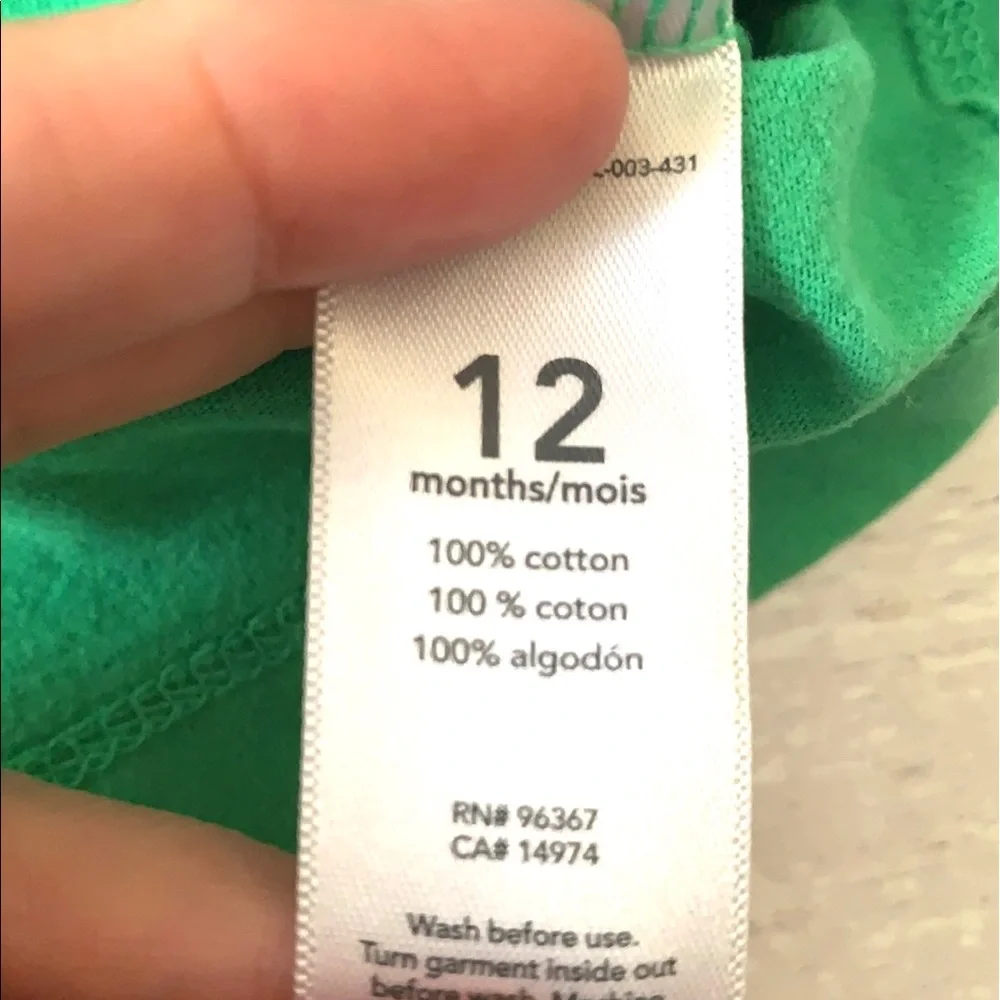 OshKosh Boys 12m Green Dinosaur Robot Shirt 100% Cotton Baby Clothes